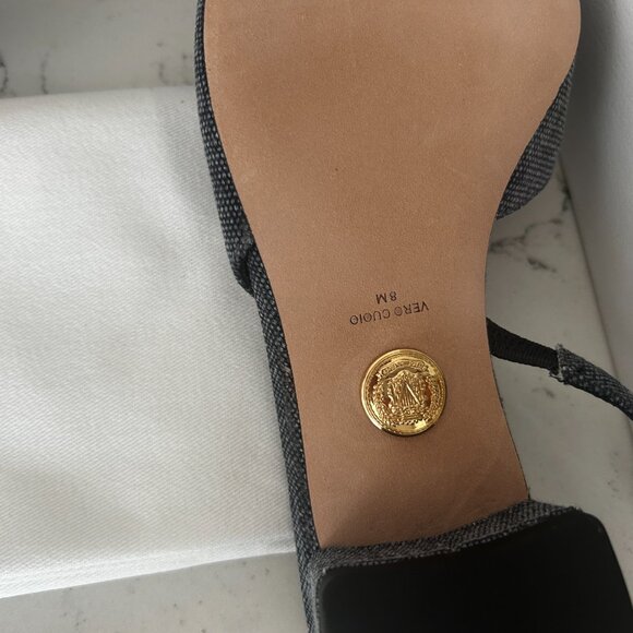 NWT - Veronica Beard, Cecile Denim Cap-Toe Slingback, Size 8 - Picture 5 of 10